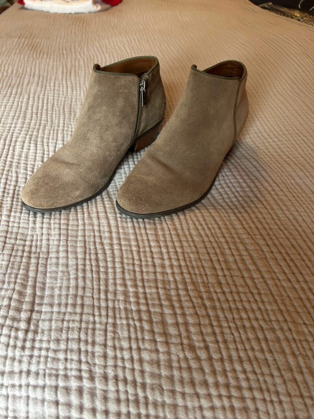 Crown Vintage Suede Ankle Booties in Taupe